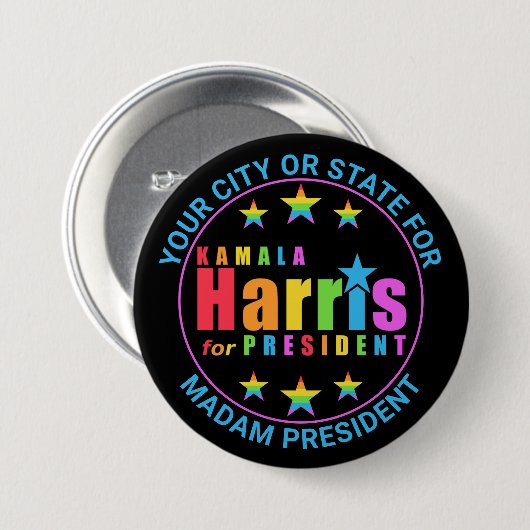 Kamala Harris Pride 2024 Custom Vote Politiek Ronde Button 7,6 Cm (Voorkant /achterkant)