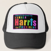 Kamala Harris Pride 2024 Merchandise gepersonalise Trucker Pet (Voorkant)