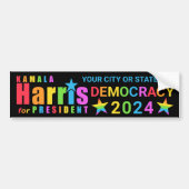 Kamala Harris Pride 2024 President Democratie Bumpersticker (Voorkant)