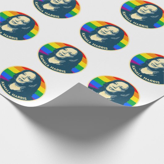 KAMALA HARRIS PRIDE BADGE CADEAUPAPIER (Hoek)