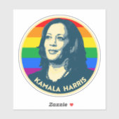 KAMALA HARRIS PRIDE BADGE STICKER (Vel)