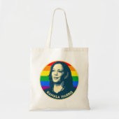 KAMALA HARRIS PRIDE BADGE TOTE BAG (Voorkant)