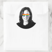 Kamala Harris Pride Ronde Sticker (Tas)