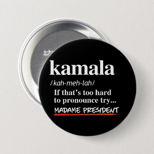 Kamala Harris - Probeer Madame President Ronde Button 7,6 Cm