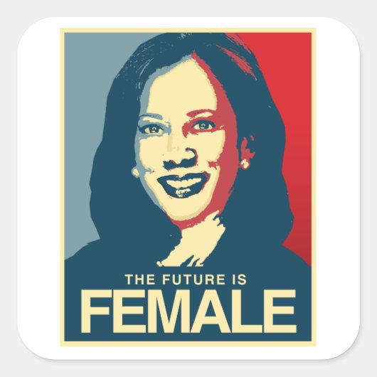 Kamala Harris Propaganda - De toekomst is Vrouw - Vierkante Sticker (Voorkant)