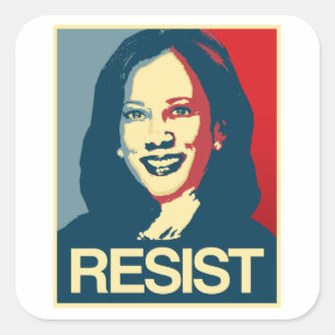 Kamala Harris Propaganda - RESIST - Vierkante Sticker