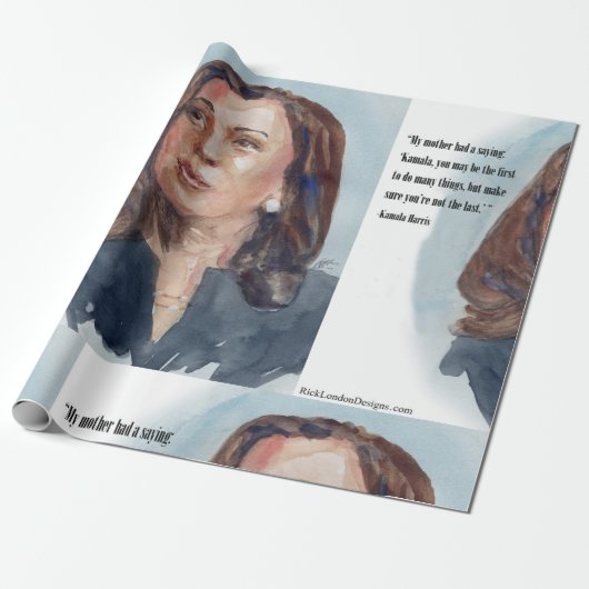 Kamala Harris & Quote Cadeaupapier (Uitgerold)
