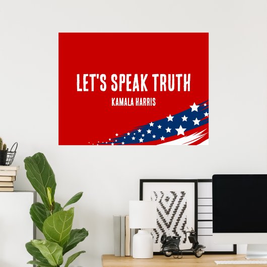 Kamala Harris Quote Spreek Waarheid Poster (Thuiskantoor)