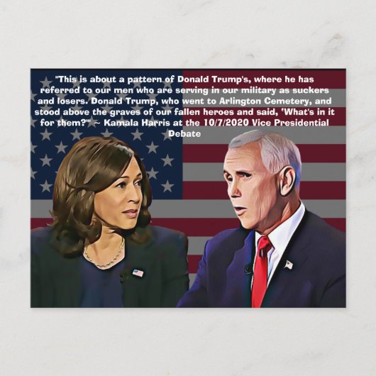 Kamala Harris Quote tijdens het VP-debat Briefkaart (Voorkant)