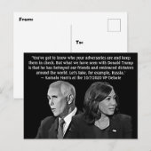 Kamala Harris Quote tijdens het VP-debat Briefkaart (Voorkant / Achterkant)