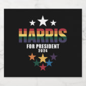 Kamala Harris Rainbow Gay Pride LGBT-verkiezingen  Bier Etiket (Enkel label)
