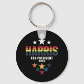 Kamala Harris Rainbow Gay Pride LGBT-verkiezingen  Sleutelhanger (Voorkant)