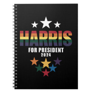 Kamala Harris Regenboog Gay Pride LGBT Verkiezing  Notitieboek