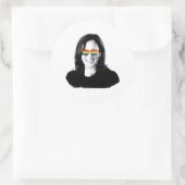 Kamala Harris regenboog zonnebril Ronde Sticker (Tas)