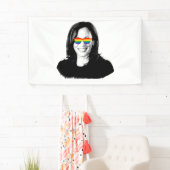 Kamala Harris regenboog zonnebril Spandoek (Insitu)