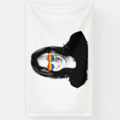 Kamala Harris regenboog zonnebril Spandoek (Verticaal)