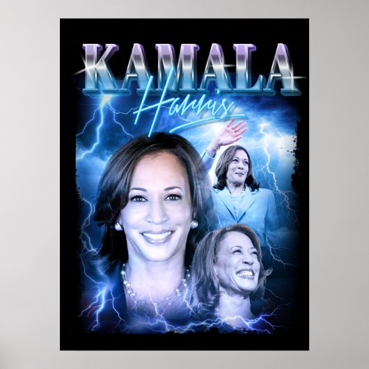 Kamala Harris Retro jaren 90 stijl Poster (Voorkant)