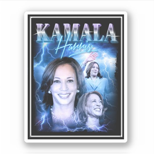 Kamala Harris Retro jaren 90 stijl Sticker (Voorkant)
