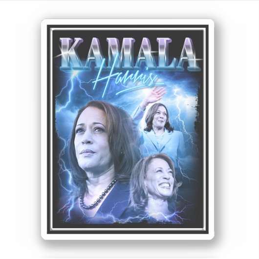 Kamala Harris Retro jaren 90 stijl Sticker (Voorkant)