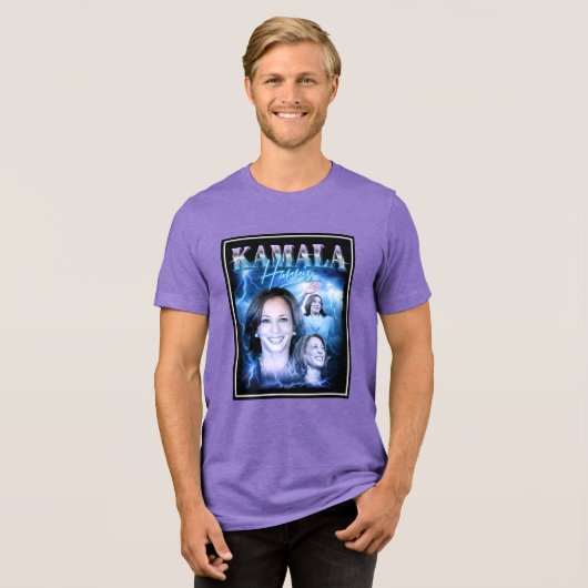 Kamala Harris Retro jaren 90 stijl Tri-Blend Shirt (Voorkant volledig)