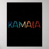 Kamala-Harris Retro Kattenbelettering Positief Gra Poster (Voorkant)