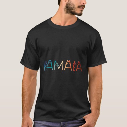 Kamala-Harris Retro Kattenbelettering Positief Gra T-shirt (Voorkant)
