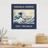 KAMALA HARRIS RIJDT OP DE BLAUWE GOLF 2024 POSTER (Keuken)