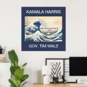 KAMALA HARRIS RIJDT OP DE BLAUWE GOLF 2024 POSTER (Thuiskantoor)