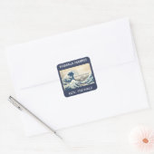 KAMALA HARRIS RIJDT OP DE BLAUWE GOLF 2024 VIERKANTE STICKER (Envelop)