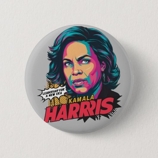 Kamala Harris Ronde Button 5,7 Cm (Voorkant)