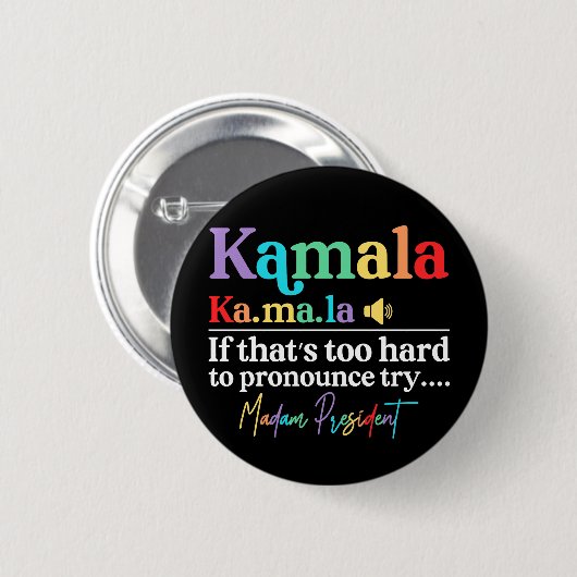 Kamala Harris Ronde Button 5,7 Cm (Voorkant /achterkant)
