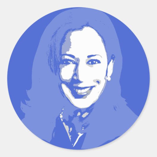 Kamala Harris Ronde Sticker (Voorkant)