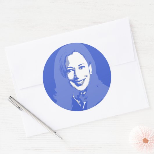 Kamala Harris Ronde Sticker (Envelop)