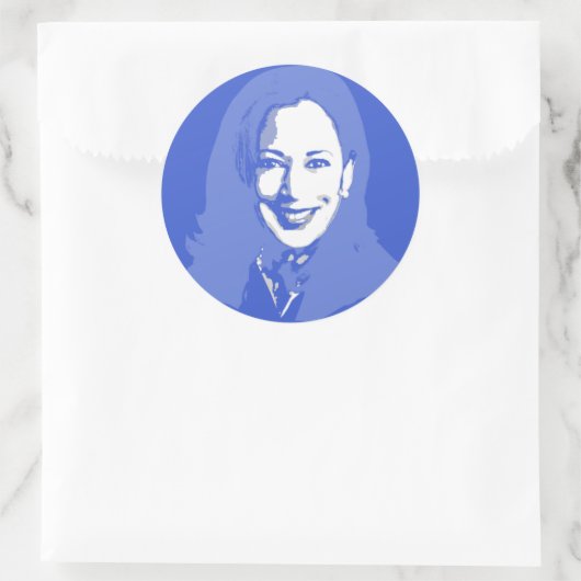 Kamala Harris Ronde Sticker (Tas)