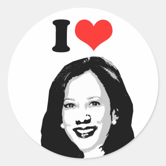 Kamala Harris Ronde Sticker (Voorkant)
