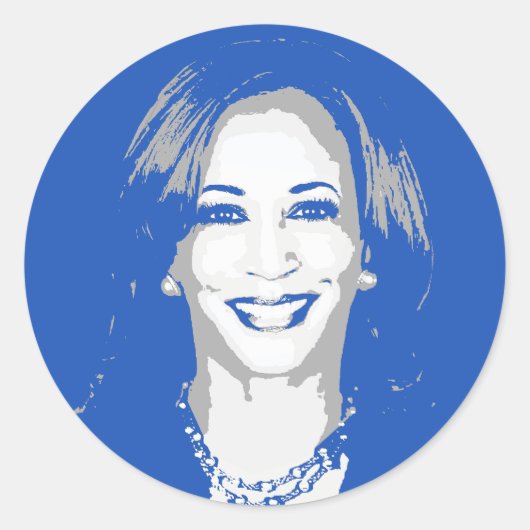 Kamala Harris Ronde Sticker (Voorkant)