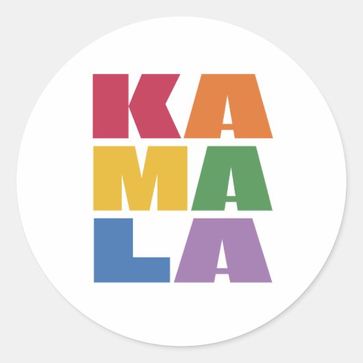 Kamala Harris. Ronde Sticker (Voorkant)