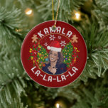 Kamala Harris Santa Hat Christmas Keramisch Ornament<br><div class="desc">Kamala Harris Santa Hat Christmas</div>