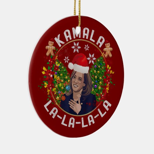 Kamala Harris Santa Hat Christmas Keramisch Ornament (Rechts)