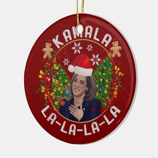 Kamala Harris Santa Hat Christmas Keramisch Ornament (Links)
