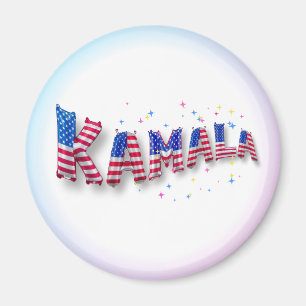Kamala Harris Schattigee Amerikaanse vlag ballon a Magneet