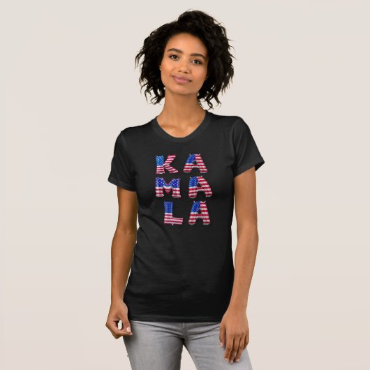 Kamala Harris Schattigee Amerikaanse vlag ballon a T-shirt (Voorkant volledig)