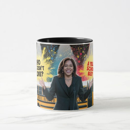 Kamala Harris School Bus Mok (Midden)