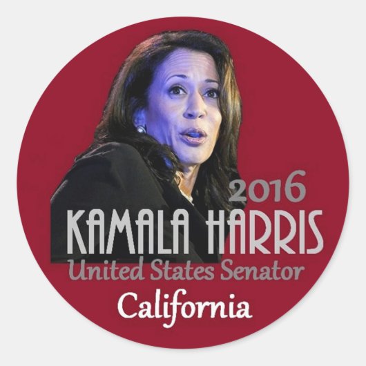 Kamala Harris Senaat 2016 Ronde Sticker (Voorkant)