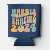 Kamala Harris Shapiro Wavy Text Retro Trendy Blikjeskoeler (Voorkant)