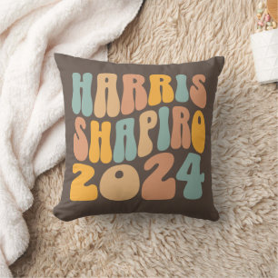 Kamala Harris Shapiro Wavy Text Retro Trendy Kussen