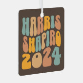 Kamala Harris Shapiro Wavy Text Retro Trendy Metalen Ornament (Voorkant Rechts)