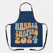 Kamala Harris Shapiro Wavy Text Retro Trendy Schort (Voorkant)