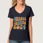 Kamala Harris Shapiro Wavy Text Retro Trendy T-shirt (Voorkant)