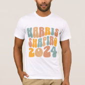 Kamala Harris Shapiro Wavy Text Retro Trendy T-shirt (Voorkant)